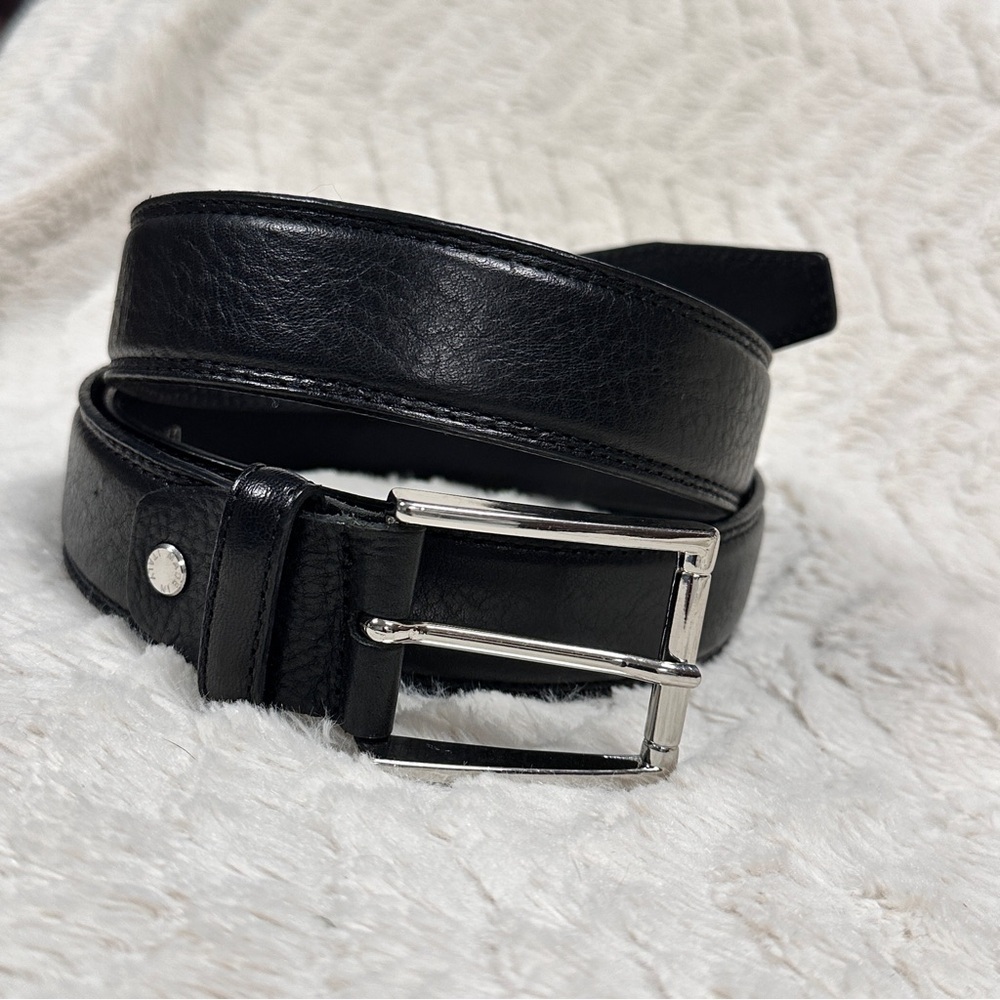 Gennaro Di Palma Made in Italy Men's Belt Genuine Leather BLack , Silver 40